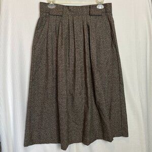 Vintage Lord Isaacs for Her Women's Size 13/14 Grey Brown Plaid Business Skirt